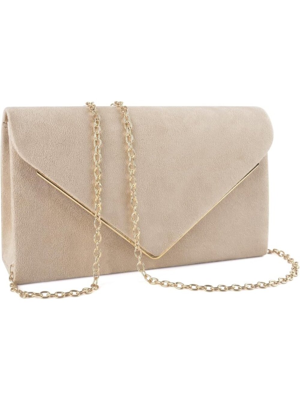 〽️ Women's Cream Evening Clutch Purse Envelope Formal Crossbody Shoulder Bag